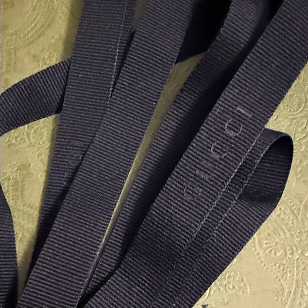 Gucci Dark Black Grosgrain Ribbon; Approximately 62"